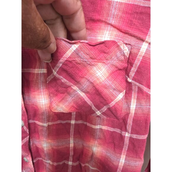 Eddie Bauer Women's Red Plaid Button-Up Long-Sleeve Shirt With Pocket Size L - Picture 4 of 8